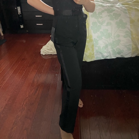S Zara Black Dress Pants With Shiny Trim - Picture 2 of 3